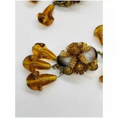 Stanley Hagler STANLEY HAGLER NYC Brass Tiger Eye Glass Drops Beaded Necklace Bracelet and Earr - 4054116