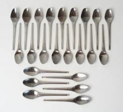 Stanley Roberts Set of 123 Stanley Roberts Contempra Mid Century Modern Stainless Flatware - 4126550