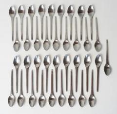 Stanley Roberts Set of 123 Stanley Roberts Contempra Mid Century Modern Stainless Flatware - 4126599