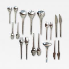 Stanley Roberts Set of 123 Stanley Roberts Contempra Mid Century Modern Stainless Flatware - 4127687