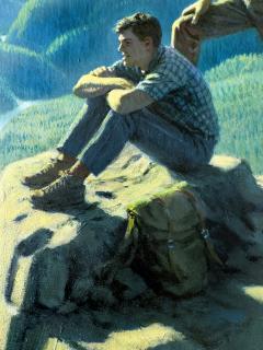 Stanley W Galli Above It All Two Young Men on Mountain Top Martin Luther King Issue - 4462604