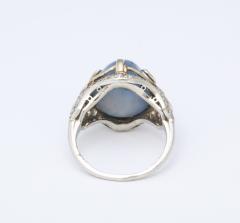 Star Sapphire and Diamond Platinum Ring - 1903155