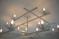 Starburst Chandelier with White Finish - 392074