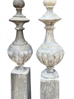 Stately and Tall Pair of French Napoleon III Zinc Roof Finials - 3229467