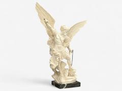 Statue of Saint Michael the Archangel Composite Marble Base Italy 20th c  - 4384738