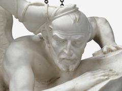 Statue of Saint Michael the Archangel Composite Marble Base Italy 20th c  - 4384747