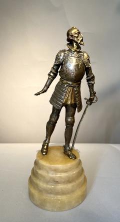 Statuette of Don Quixote in bronze and alabaster Spain circa 1900 - 3381594