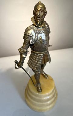 Statuette of Don Quixote in bronze and alabaster Spain circa 1900 - 3381598