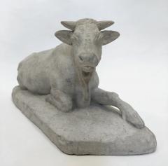 Statuette of a reclining cow studio plaster cast France circa 1880 - 4379725