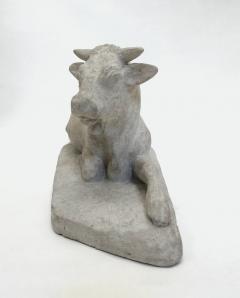 Statuette of a reclining cow studio plaster cast France circa 1880 - 4379726