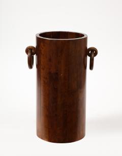 Staved Art Deco Walnut Umbrella Stand with Handles France - 3314801