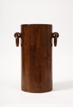 Staved Art Deco Walnut Umbrella Stand with Handles France - 3314804