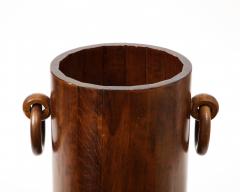 Staved Art Deco Walnut Umbrella Stand with Handles France - 3314806