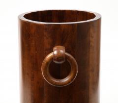 Staved Art Deco Walnut Umbrella Stand with Handles France - 3314807