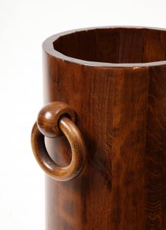 Staved Art Deco Walnut Umbrella Stand with Handles France - 3314808
