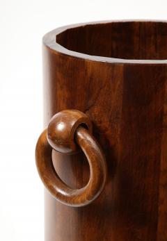 Staved Art Deco Walnut Umbrella Stand with Handles France - 3314809