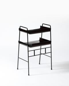 Steel Bent Wood and Lacquer Side Table Italy c 1950 - 3825077