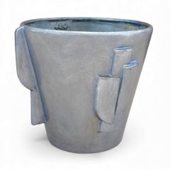 Steel Blue Enameled Plant Pot - 4449967