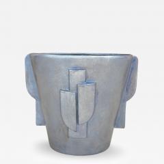 Steel Blue Enameled Plant Pot - 4450250