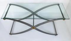Steel Brass X Frame Sabre Leg Console Table with Glass Top - 3509645