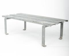 Steel Slatted Industrial Bench 20th C  - 1332506