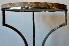 Steel and Bronze Jansen Claw Foot Bouilliotte or End Table with a Marble Top - 1467632