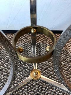 Steel and Bronze Jansen Claw Foot Bouilliotte or End Table with a Marble Top - 1467636