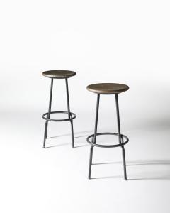 Steel and Brushed Aluminum Stool United States 20th C - 4228641
