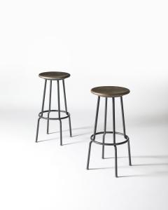 Steel and Brushed Aluminum Stool United States 20th C - 4228645