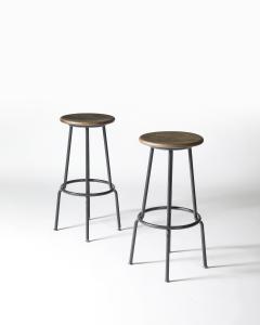 Steel and Brushed Aluminum Stool United States 20th C - 4228648