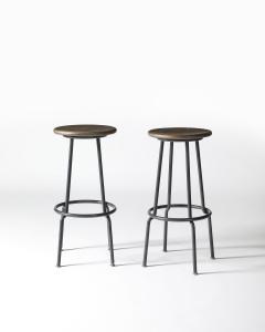 Steel and Brushed Aluminum Stool United States 20th C - 4228649