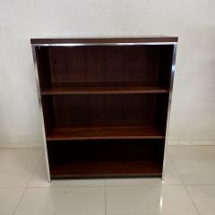 Steelcase Co 1917 1970s Steelcase Bookcase Set Modern Chrome Walnut Wood - 3366412