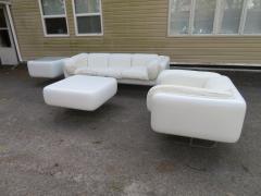 Steelcase Co Fabulous Steelcase Fiberglass Leather Space Age Modern Sofa William Andrus - 1454217