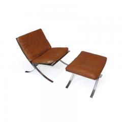 Steen Ostergaard Steel and Leather Lounge Chair Foot Stool - 969745