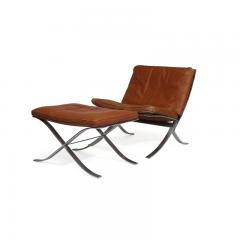 Steen Ostergaard Steel and Leather Lounge Chair Foot Stool - 969756
