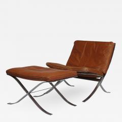 Steen Ostergaard Steel and Leather Lounge Chair Foot Stool - 970953