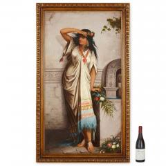 Stefan Bakalowicz Late 19th century antique Orientalist oil painting of a young woman - 3928244