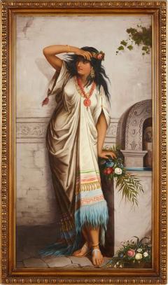 Stefan Bakalowicz Late 19th century antique Orientalist oil painting of a young woman - 3930968