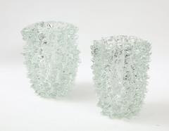 Stefano Toso Pair of Clear Rostrato Murano Glass Vases by Toso Italy 2022 Signed - 2556376