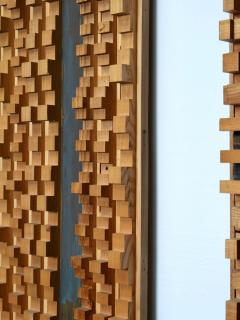 Stefano d Amico Set of 2 Wall Panels by Stefano d Amico in Ash and Brass Italy 1970s - 4088049