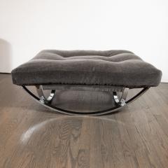 Stendig Co Mid Century Button Tufted Chair Ottoman in Chrome Graphite Mohair by Stendig - 1540153