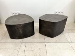 Stephane Ducatteau Pair of Tables are Steel and Concrete by St phane Ducatteau France 2000s - 3125463