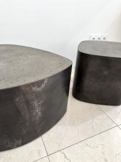 Stephane Ducatteau Pair of Tables are Steel and Concrete by St phane Ducatteau France 2000s - 3125478