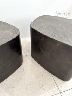 Stephane Ducatteau Pair of Tables are Steel and Concrete by St phane Ducatteau France 2000s - 3125479