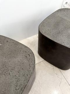 Stephane Ducatteau Pair of Tables are Steel and Concrete by St phane Ducatteau France 2000s - 3125480