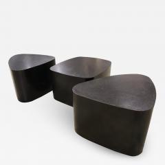 Stephane Ducatteau Set of 3 French Custom Black Galet Tables Stephane Ducatteu - 1252881