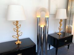 Stephane Galerneau Pair of Gilt Bronze Plant Lamps by Stephane Galerneau France 1990s - 980374