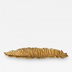 Stephane Galerneau Paris Oversized Gilded Bronze Leaf Dish 1990s - 4078170