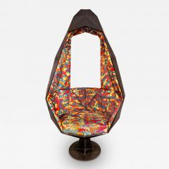 Stephen Sprouse Rare and Impressive Pod Chair with Iconic Graffiti Fabric 2003 - 3505341