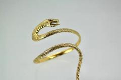 Stephen Webster 14k Yellow Gold Etched Snake Bracelet Attrib Stephen Webster - 3461933